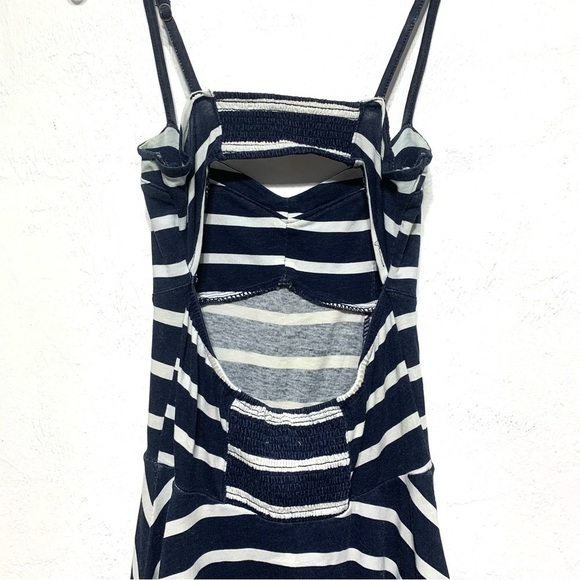 Aeropostale Open Back Stretch Blue & White Tank Top Skater Dress size XS - Picture 4 of 8